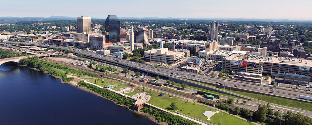 Downtown Springfield aerial view