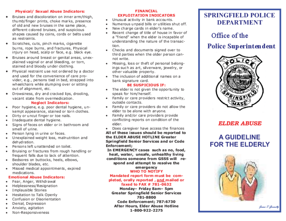 Elder Abuse brochuse, page 1 of 2