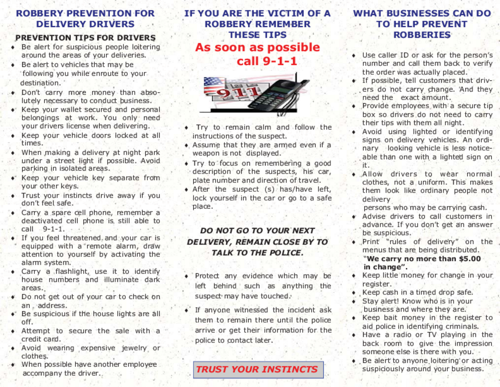 Safety Tips for Delivery Drivers, page 2 of 2